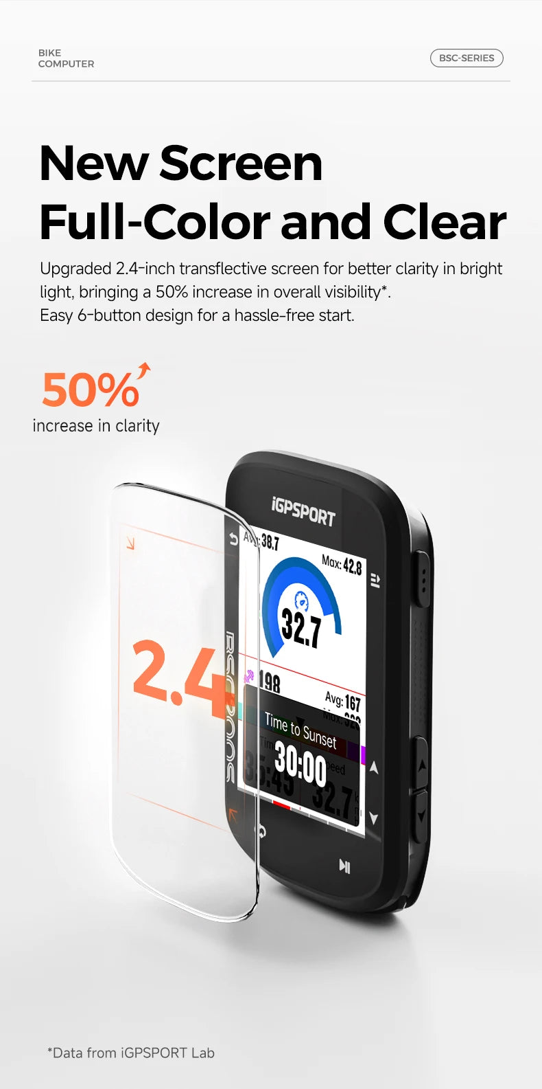 iGPSPORT BSC200S GPS Bike Computer Route Navigation Colorful Screen Wireless Bicycle Speedometer Cycling Odometer