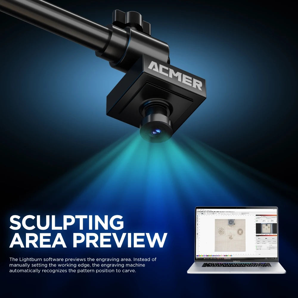 ACMER A500 Laser Engravers Camera Lightbrun Precise Positioning For CO2 Laser Engraving Machine HD Camera Support Video Record