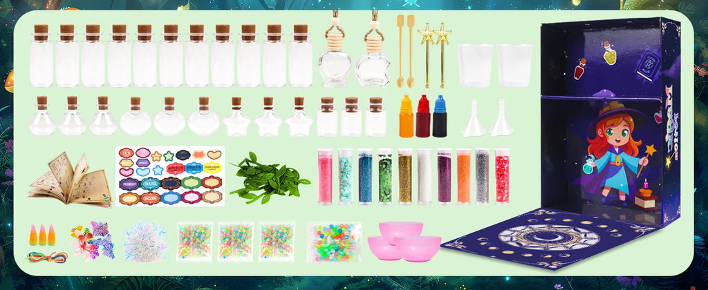 Halloween Witch Potion Kit for Kids, DIY Glowing Spell Potions Craft Set
