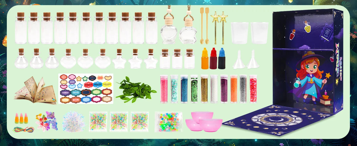 Halloween Witch Potion Kit for Kids, DIY Glowing Spell Potions Craft Set