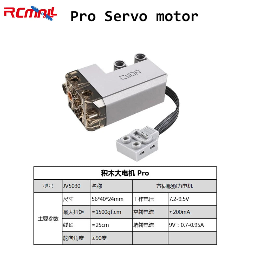 CaDA Technical Motor Parts Mechanical MOC Power Functions Car Model Upgrade Servo Motor Compatible with Legoeds Building Blocks