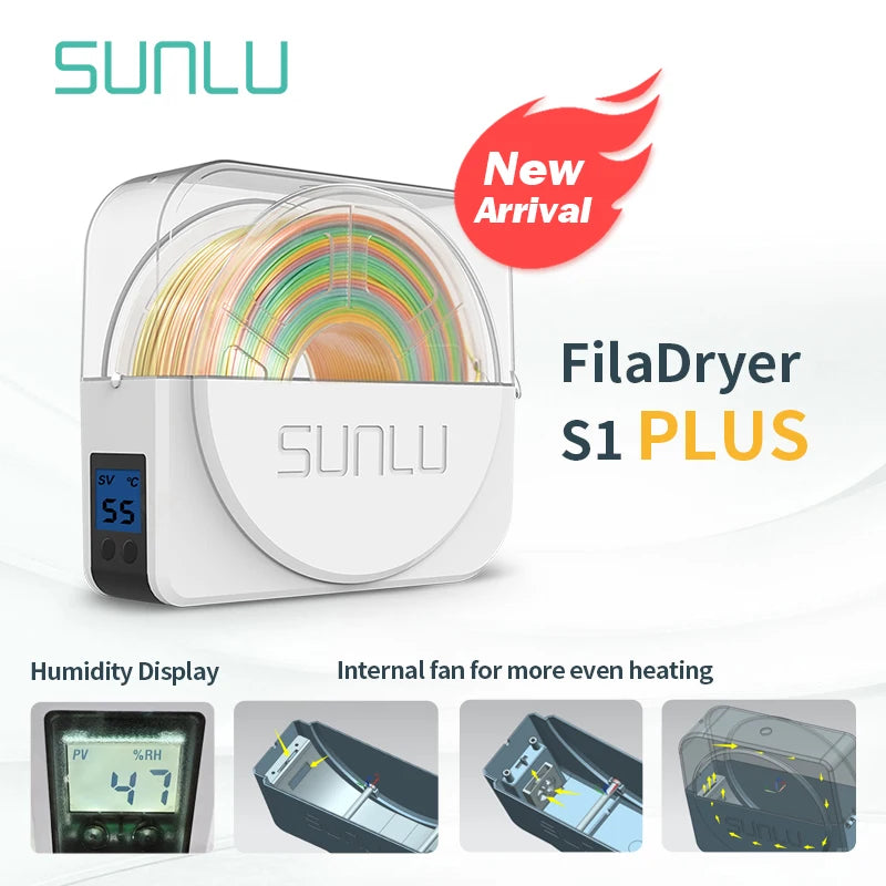 Filament Dryer S1 Plus Built-in Circulation Fan Filament Dryer Box Storage Box for 3D Printer Filament 1.75/2.85/3.00mm