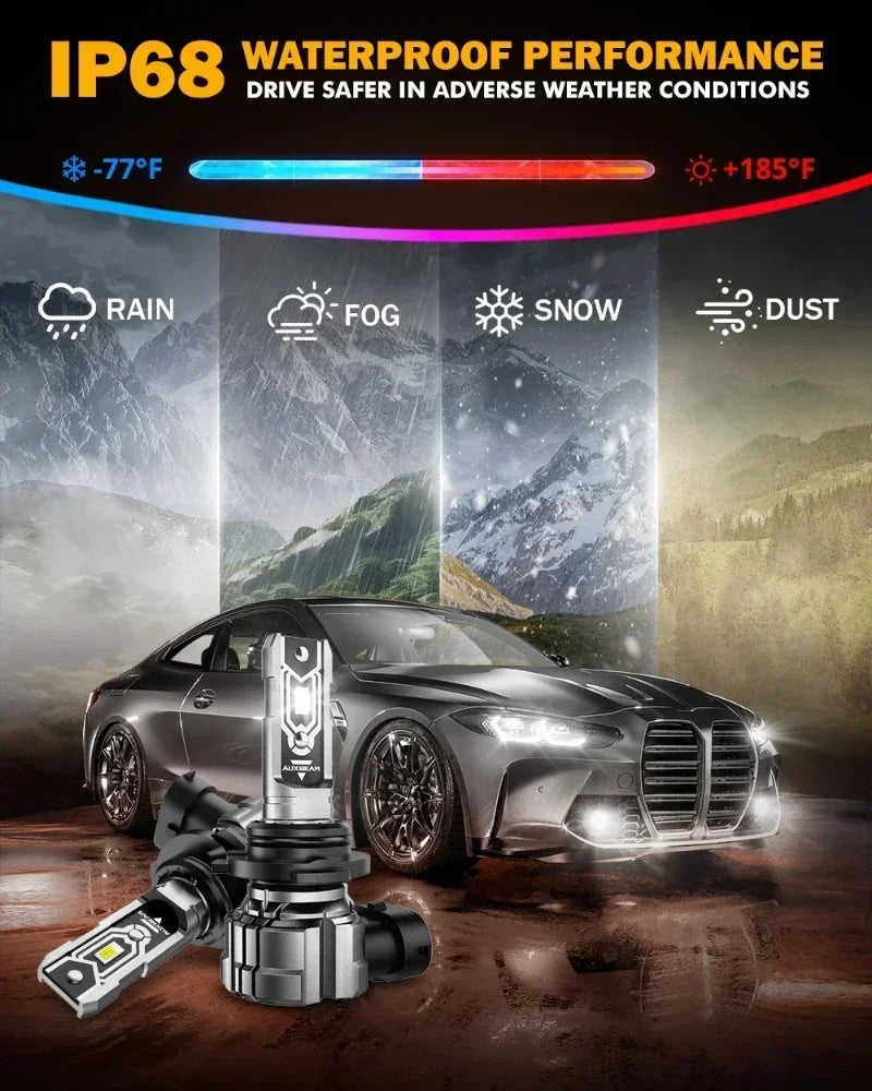 AUXBEAM Q5 SERIES LED LED FOG LIGHT/DRL BULBS 50W 10000LM 5202 PS24W H16EU 9006 HB4 H8 H9 H16 H11 H10 9145 9140 LED Bulbs