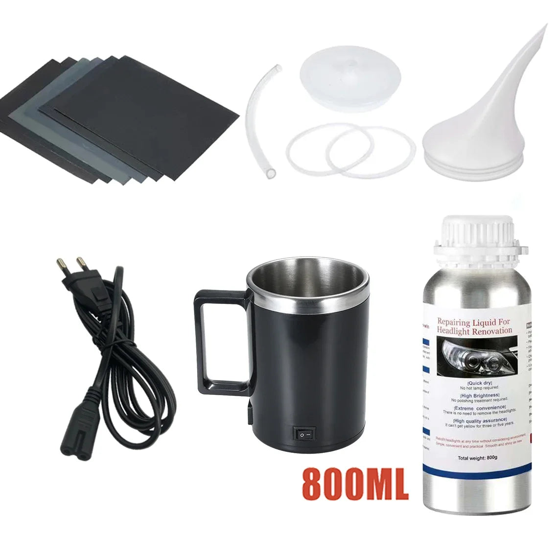 Car Headlight Restoration Kit, 800ml