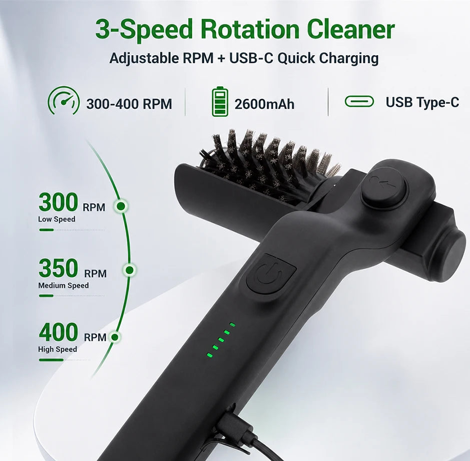 Electric Grill Brush, Multifunctional High Torque Grill Brush with 3-Speed Modes, 20kg Max Torque BBQ Cleaner Safe for Porcelain Cast Iron Stainless Steel, Reinforced Steel Bristles