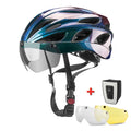 ROCKBROS Bicycle Helmet  Aero Cycling Helmet Integrally-molded Bike Helmet Men Women Goggles Lens MTB Road Cycling Equipment