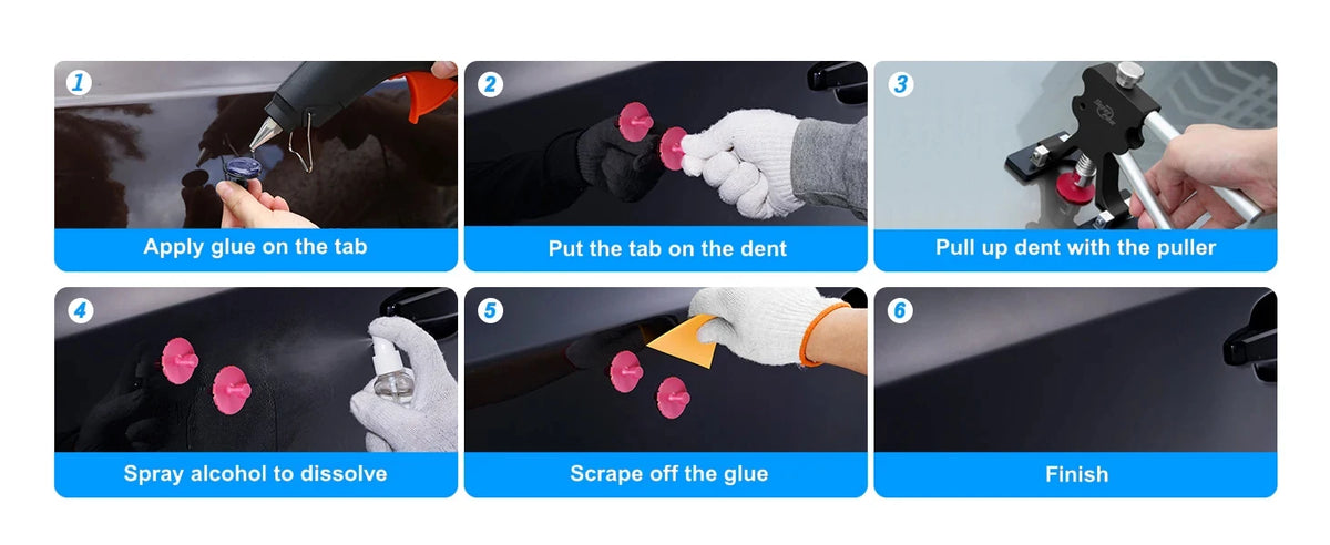 Super PDR Car Body Dent Repair Tool Professional Paintless Dent Removal Tool Set DIY Dent Puller Repair Tool with Slide Hammer