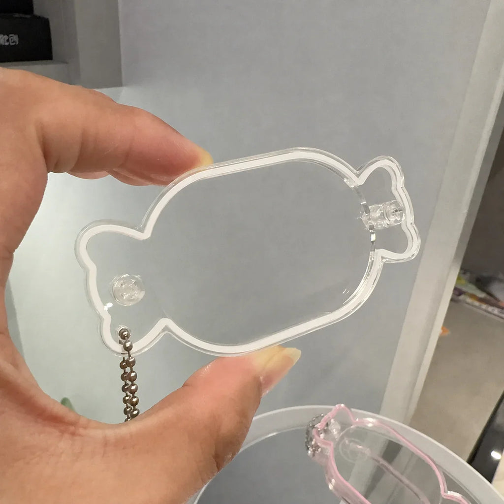 Candy Shape Acrylic Shaker Keychain Clear DIY Charm Pendant with Colored Edge Gift for Bag Keychain Jewelry Making