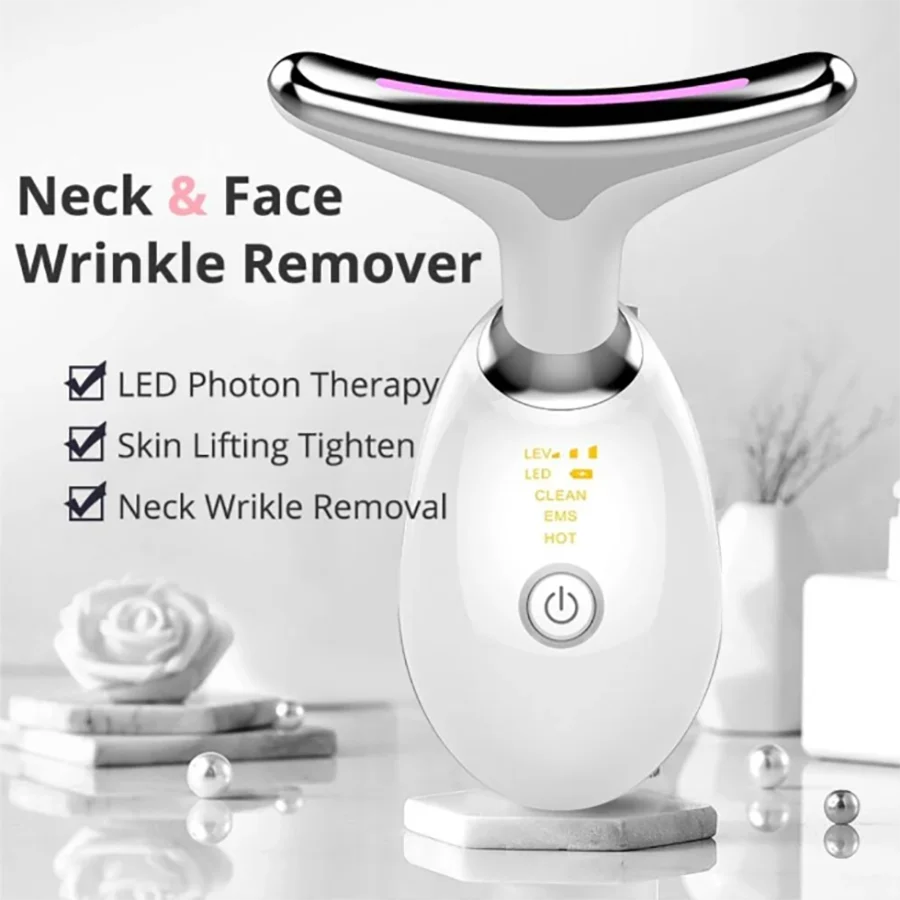Neck and Face Massager with LED Light Modes, Microcurrent Skin Care Device