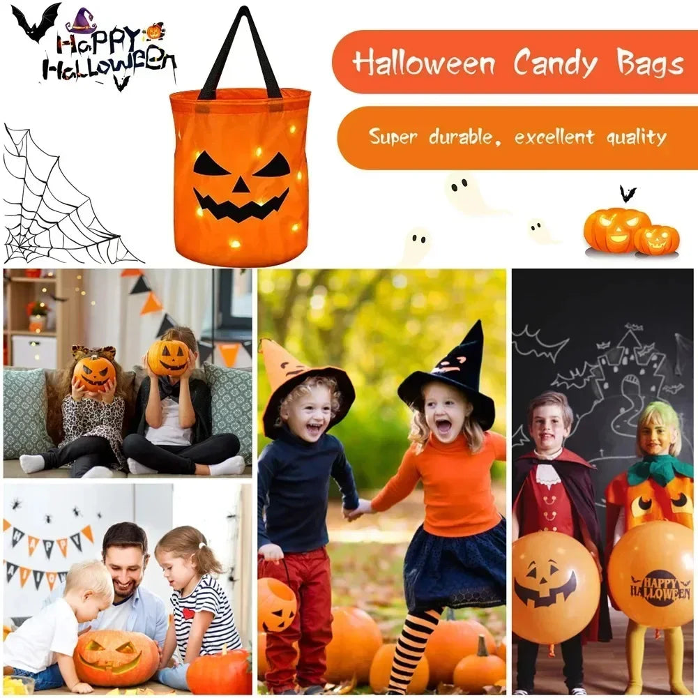 Halloween LED Light-Up Pumpkin Candy Bag