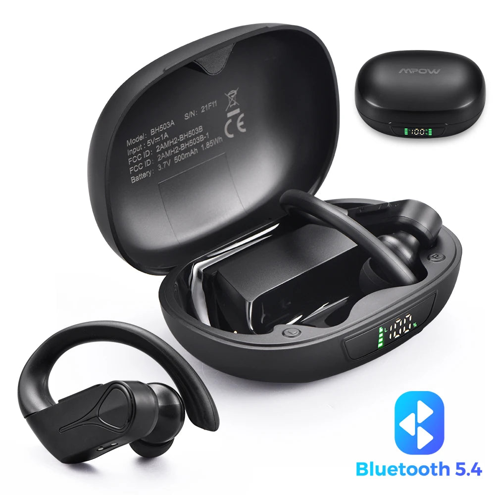 Flame Solo Wireless Earphones TWS Bluetooth 5.4 Earbuds with ENC Noise Cancellation Mic IPX7 Waterproof for Running Sport