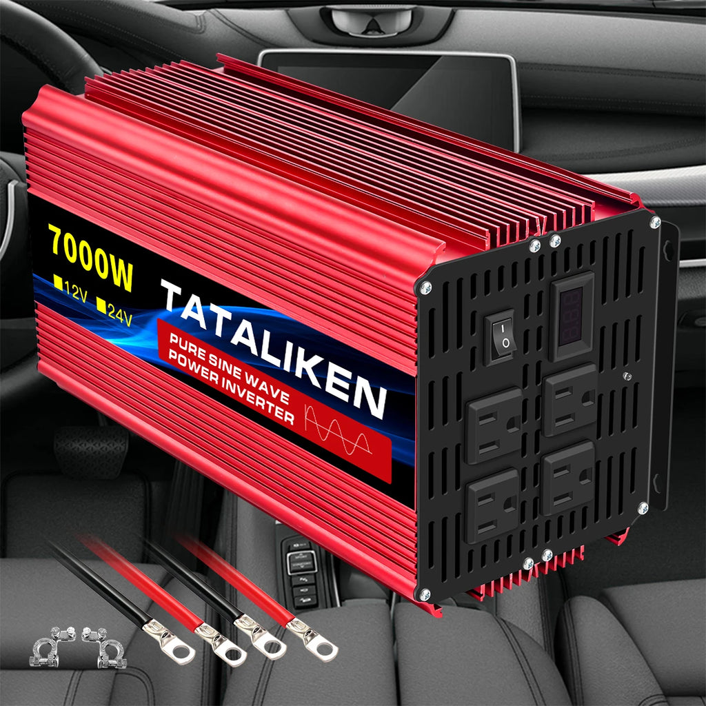 Pure Sine Wave Inverter 3500W/4000W/4500W/5000W inverter  12v converter 60HZ Portable camping car available US socket