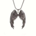 Stainless Steel Classic Angel Wings Necklace Men's Fashion Animal Boutique Handmade Hip Hop Pendant Jewelry Gift