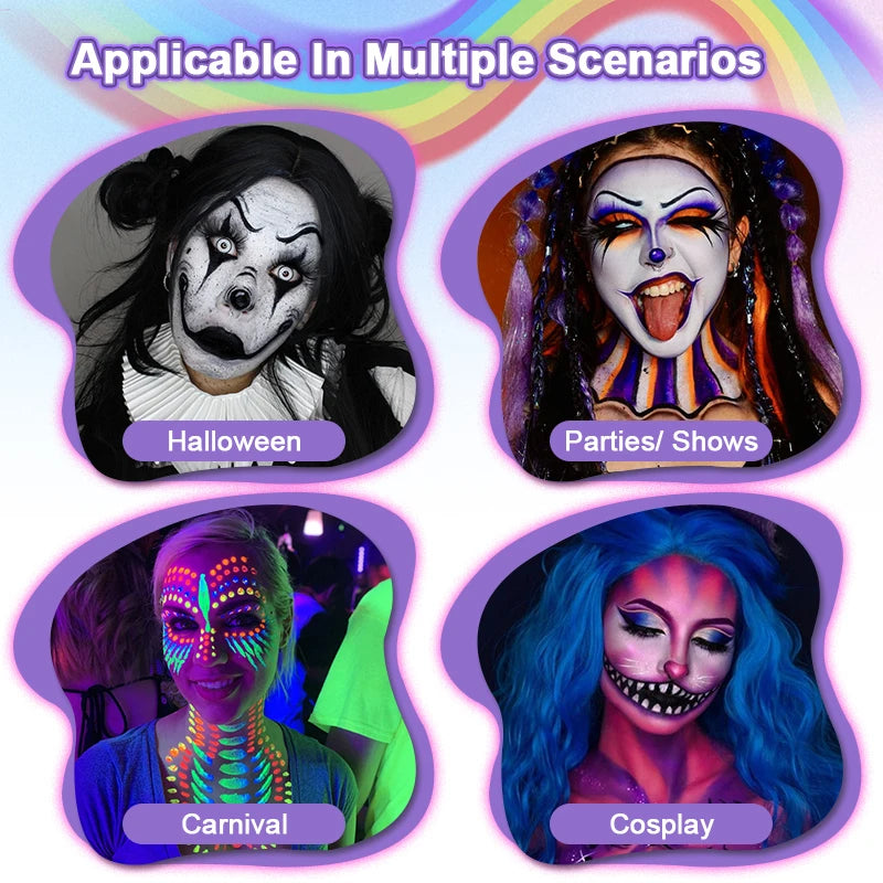 42 Colours Water Solubility Glitter Face Body Paint,Body Makeup Face Paint Pigments Stage Makeup for Halloween Masquerade Party