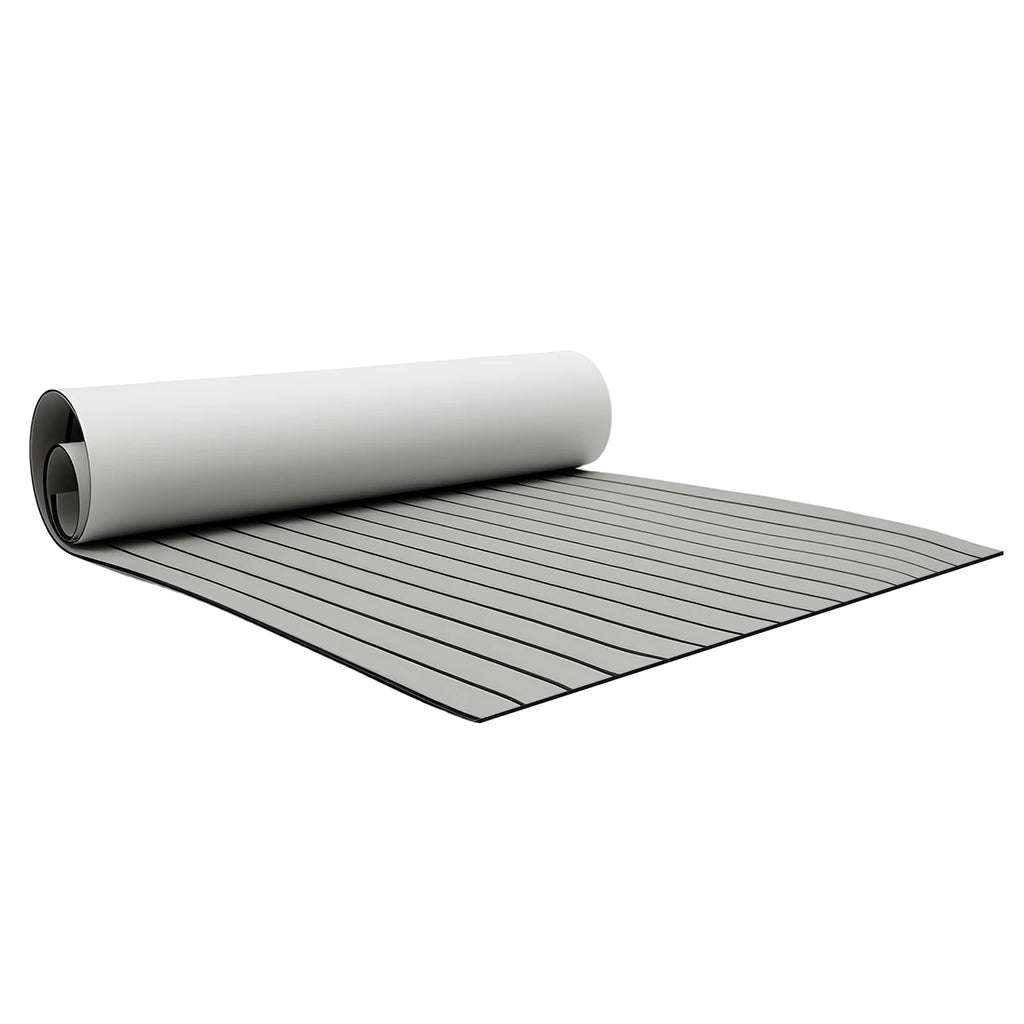 Self-Adhesive EVA Foam Floor Mat 90x240cm Faux Teak Waterproof Boat Decking RV Floor Pad 6mm Thick for Marine Caravan Home Gym