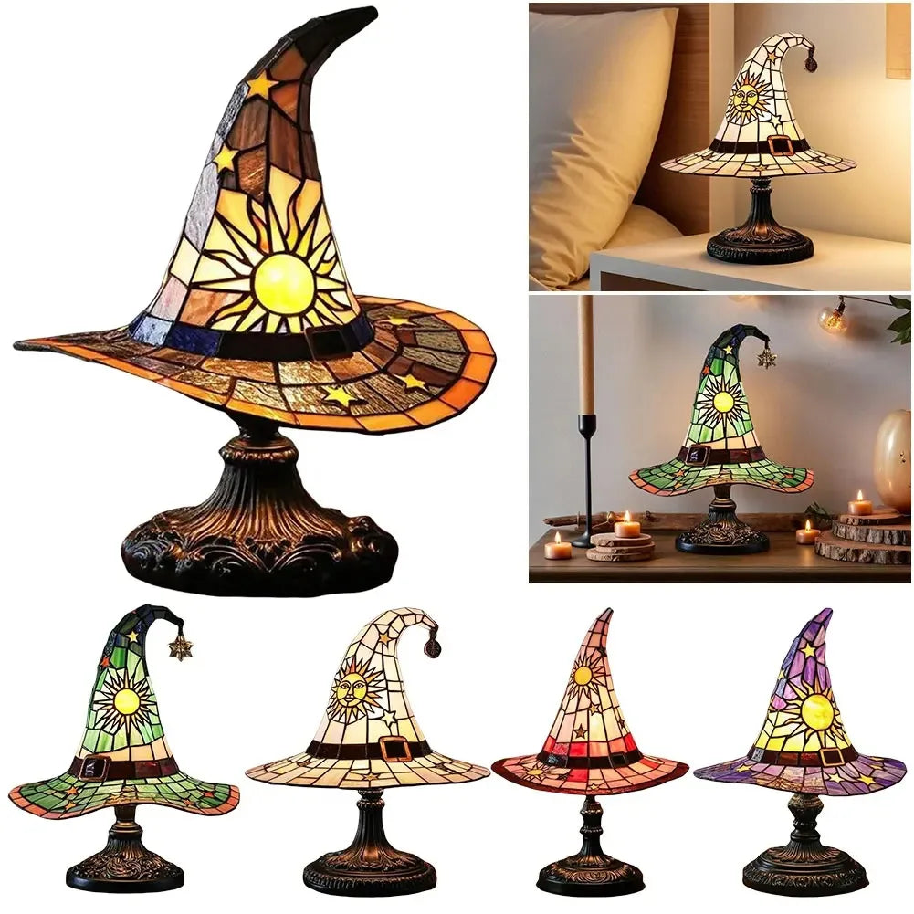 Halloween Witch Hat LED Table Lamp, USB Night Light