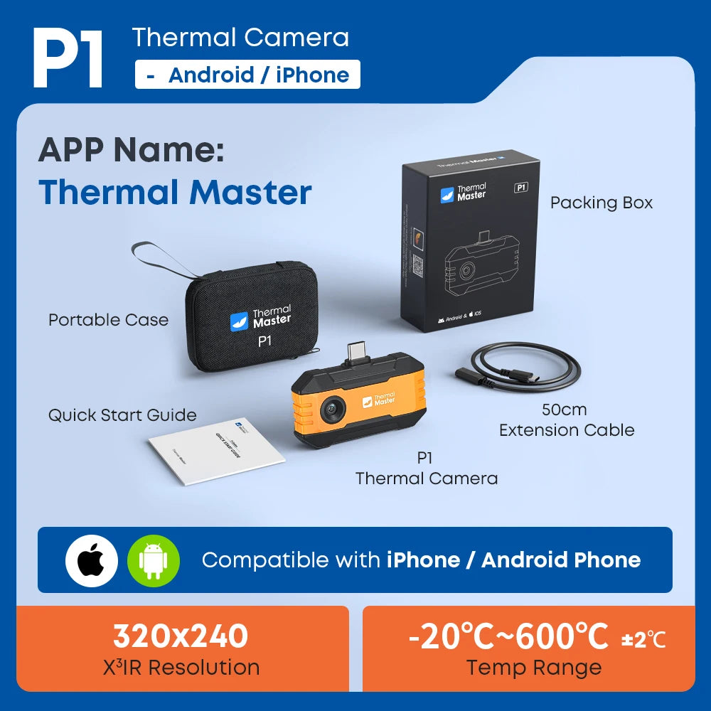 P1 USB-C Thermal Camera for Phones, 320x240