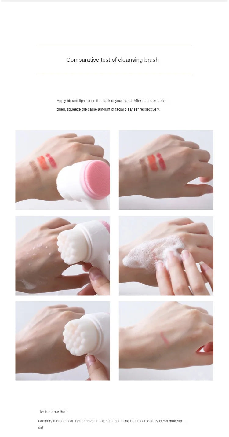 Double-Sided Silicone Facial Cleansing Brush