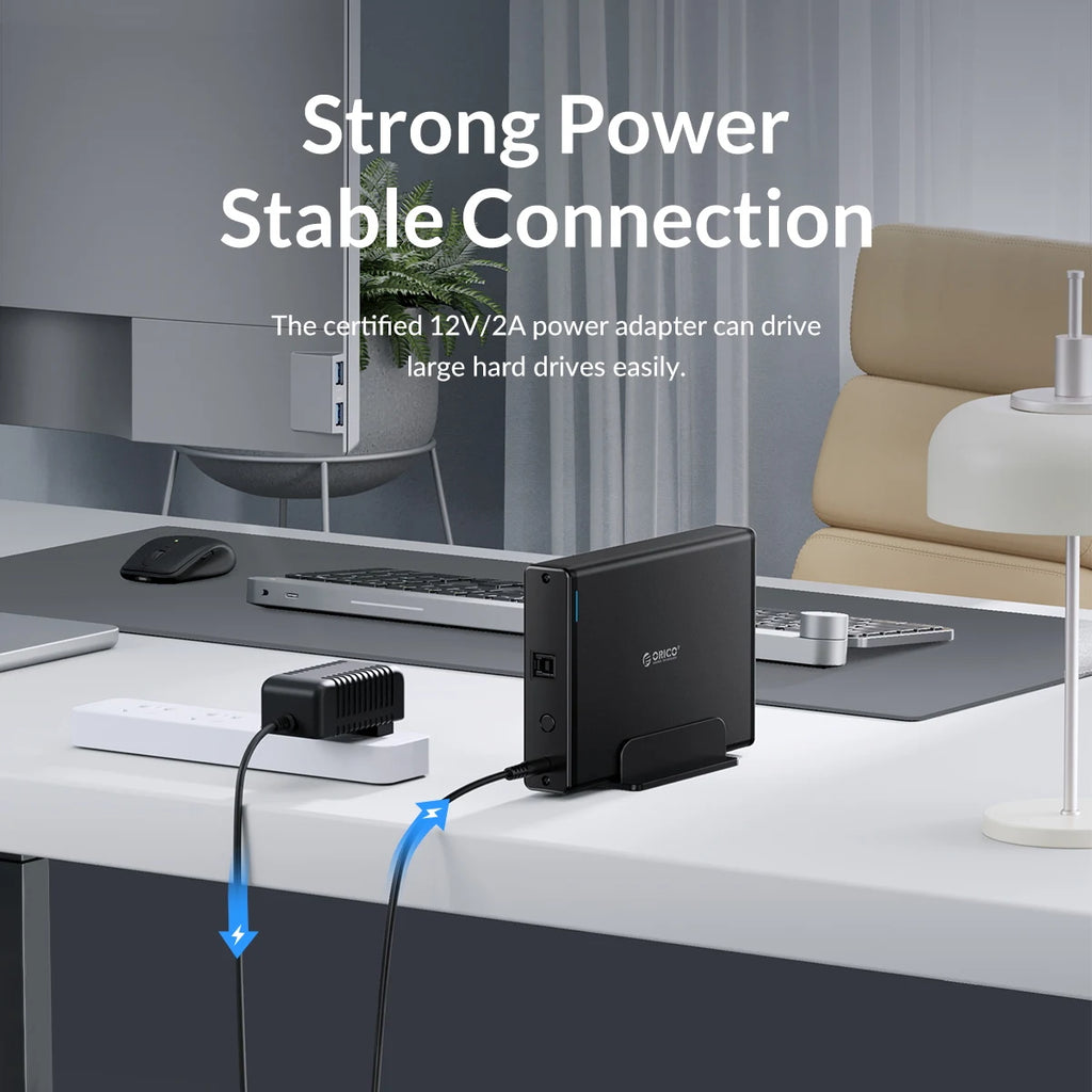 ORICO 3.5 inch Hard Drive Enclosure, USB-C and USB 3.0 SATA External HDD Case
