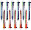50 Pack Multicolor Ballpoint Fun Pens 0.5mm 6-in-1 Rainbow Retractable Pens Kids Office School Classroom Supplies Students Gift