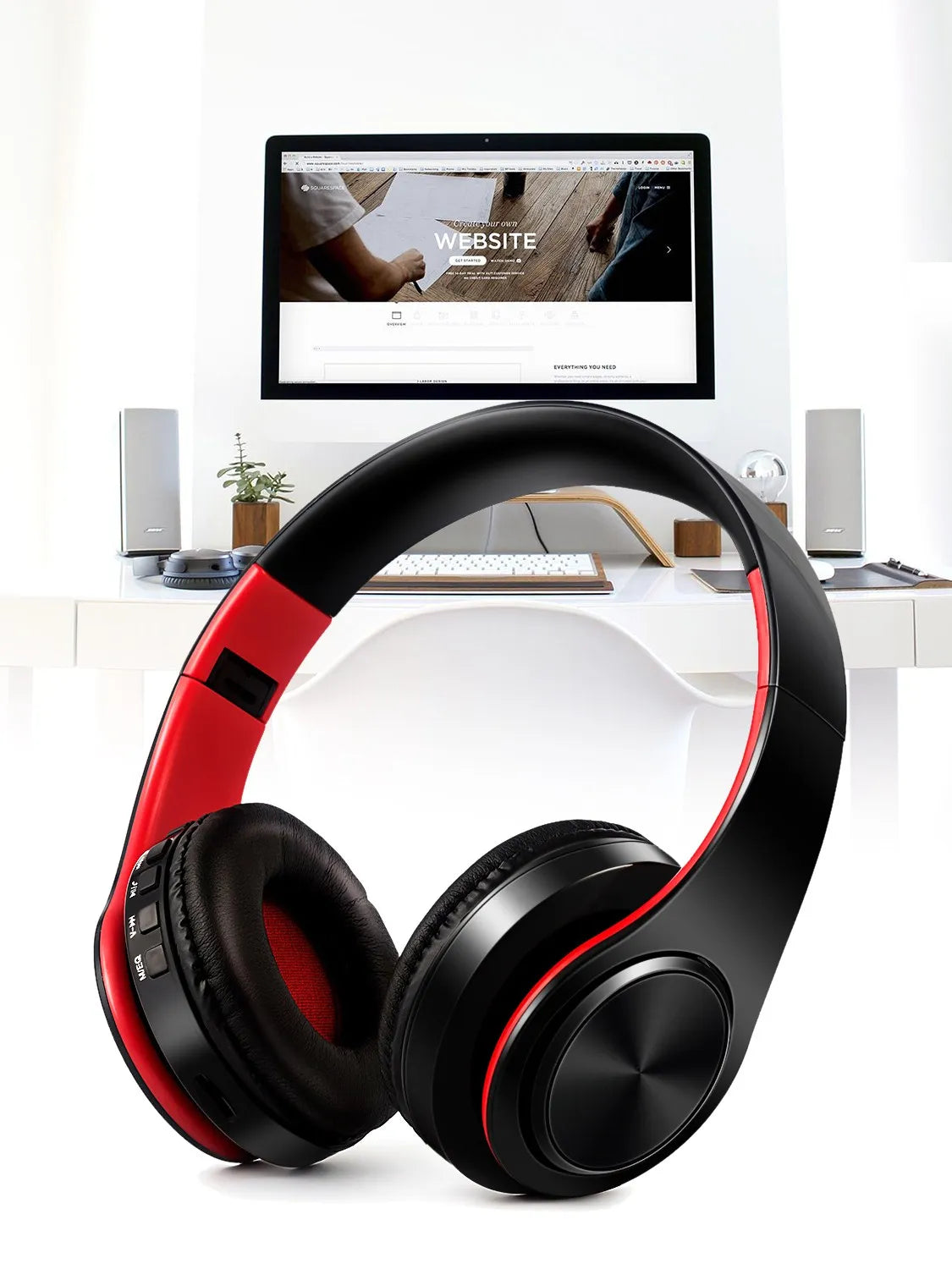 Wireless Bluetooth Stereo Headset Upgrading Sports Overhead Earphone with Mic for Smart Phone TV PC Tablet - Music