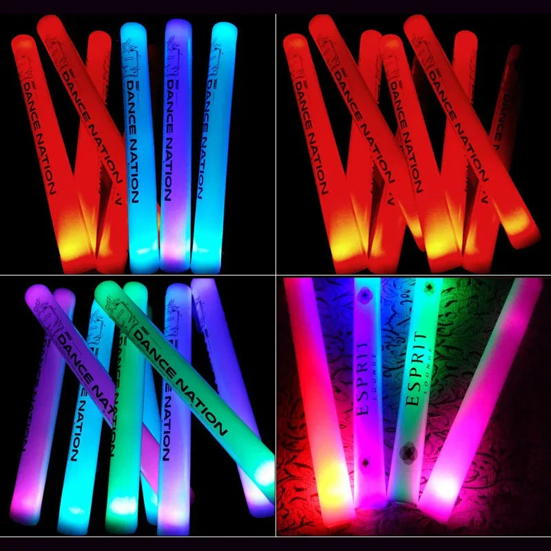 Glow Sticks Bulk 102Pack LED Light Up Foam Sticks 3 Modes Color Flashing,Glow Party Supplies for Wedding Birthday Concert
