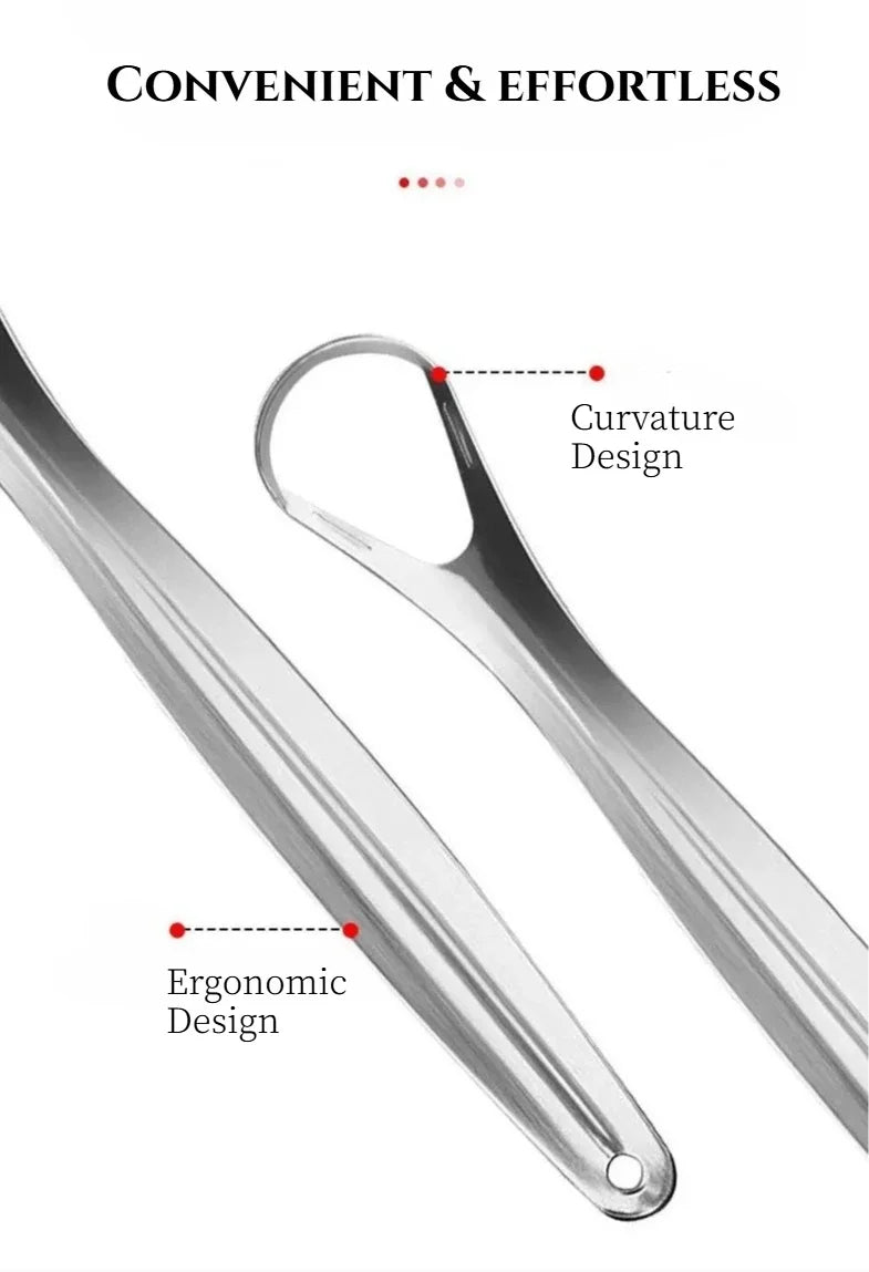 Premium 1pcs/3pcs Metal Tongue Scraper Cleaner for Adults & Kids Portable Stainless Steel Tongue Scrapers Brushes for Removing