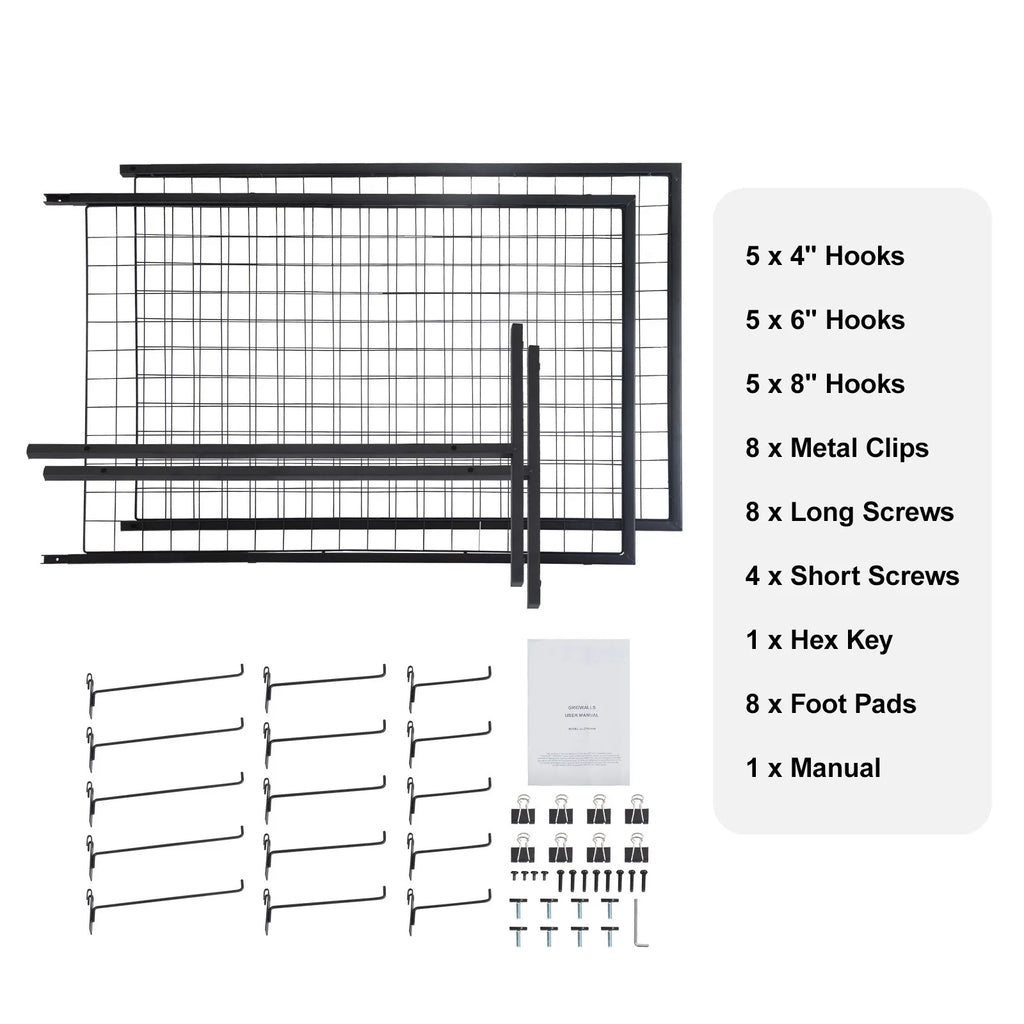 Double-Sided Gridwall Display Tower, Wire Grid Panels for Craft Shows and Retail