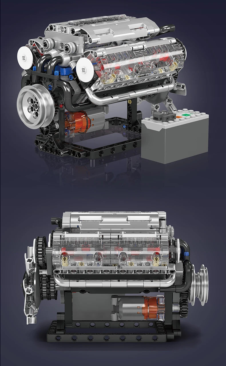 Mould King 10088 The V8 Engine Building Block Assembly Technical Car Brick Set Educational Car Engine Toys Kids Christmas Gift