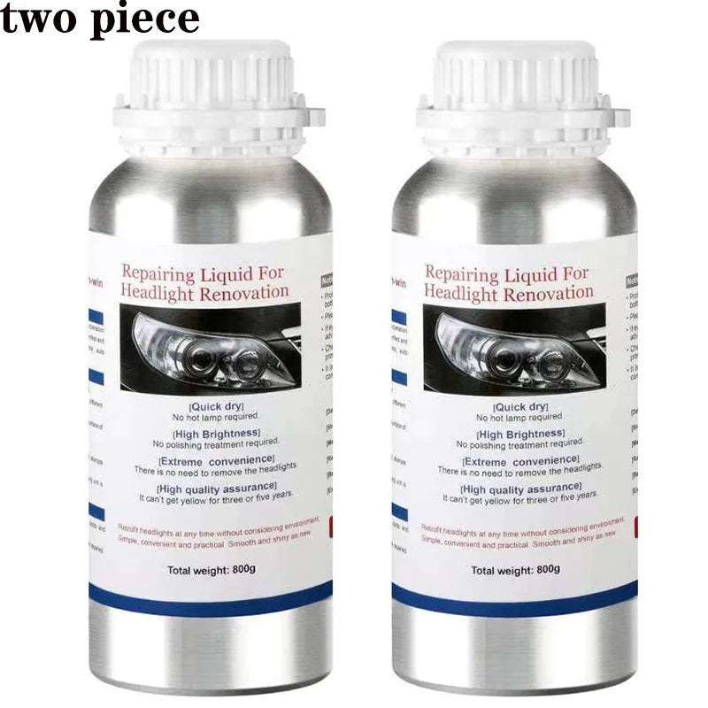 Car Headlight Polymer Polish, 800ml (2 Pack)
