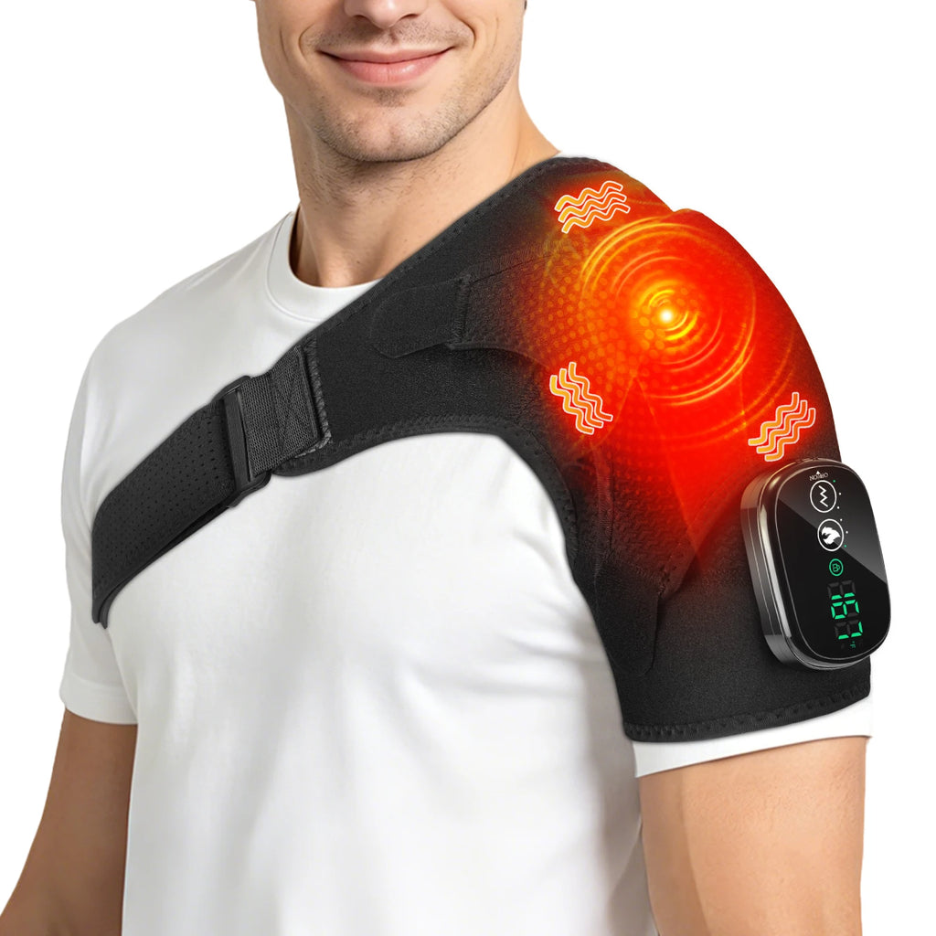 Electric Heated Shoulder and Neck Massage Wrap, Adjustable Hot Compress Back Support Shawl