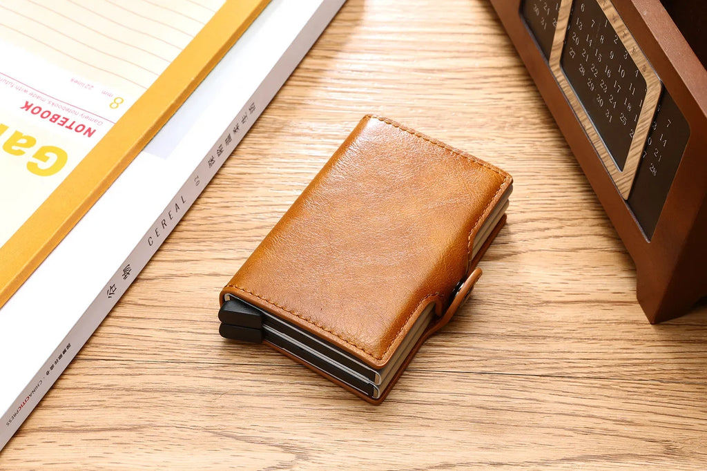 RFID Blocking Carbon Fiber Slim Card Wallet for Men, 14 Card Holder Minimalist Wallet