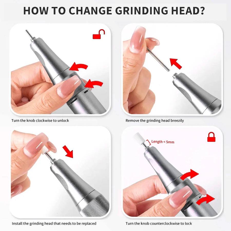 Portable Electric Nail Drill, USB Powered, Professional Electric Nail File Kit, Suitable For Acrylic & Gel Nails - Easy Manicure & Polishing - Efficient & Easy-To-Use Nail Care Tool, Nail Polishing & Shaping Tool, Suitable Fo