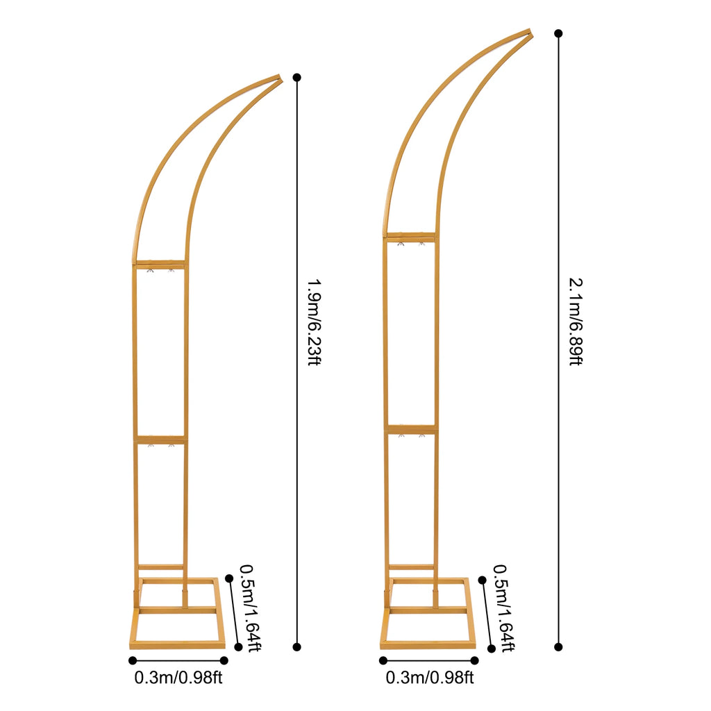 2-Piece Curved Wedding Arch Stand  Ceremony Backdrop Bracket Decorative Arch Frame for Weddings/Parties