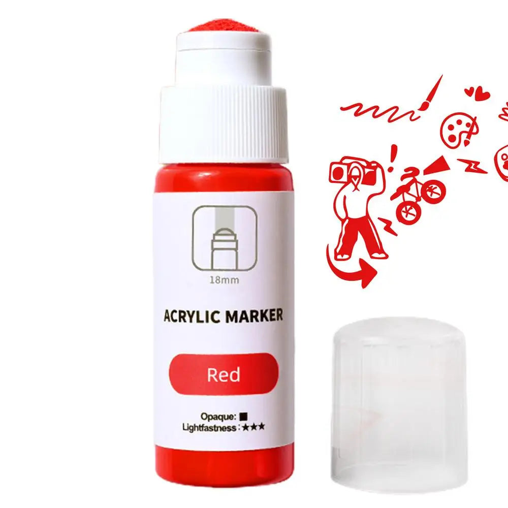 Mop Marker Quick Drying 18mm Tip Acrylic Marker Pen Permanent Fade-Resistant Ink For Murals Canvas Metal Glass Paper Wood 60ml