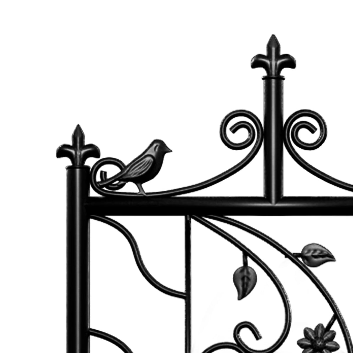 71-Inch Decorative Metal Garden Trellis for Climbing Plants, Black