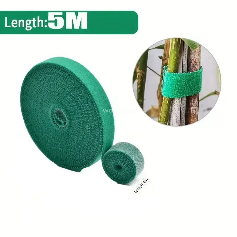 Self Adhesive Plant Nylon Cable Tie Green Adjustable Plants Hook Loop Support Garden Twine Bandage Reusable Fastener Tape Strips