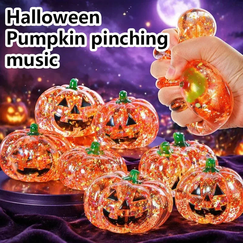 Halloween Pumpkin Squishy Toy, Slow Rising Stress Relief Ball for Party Favors