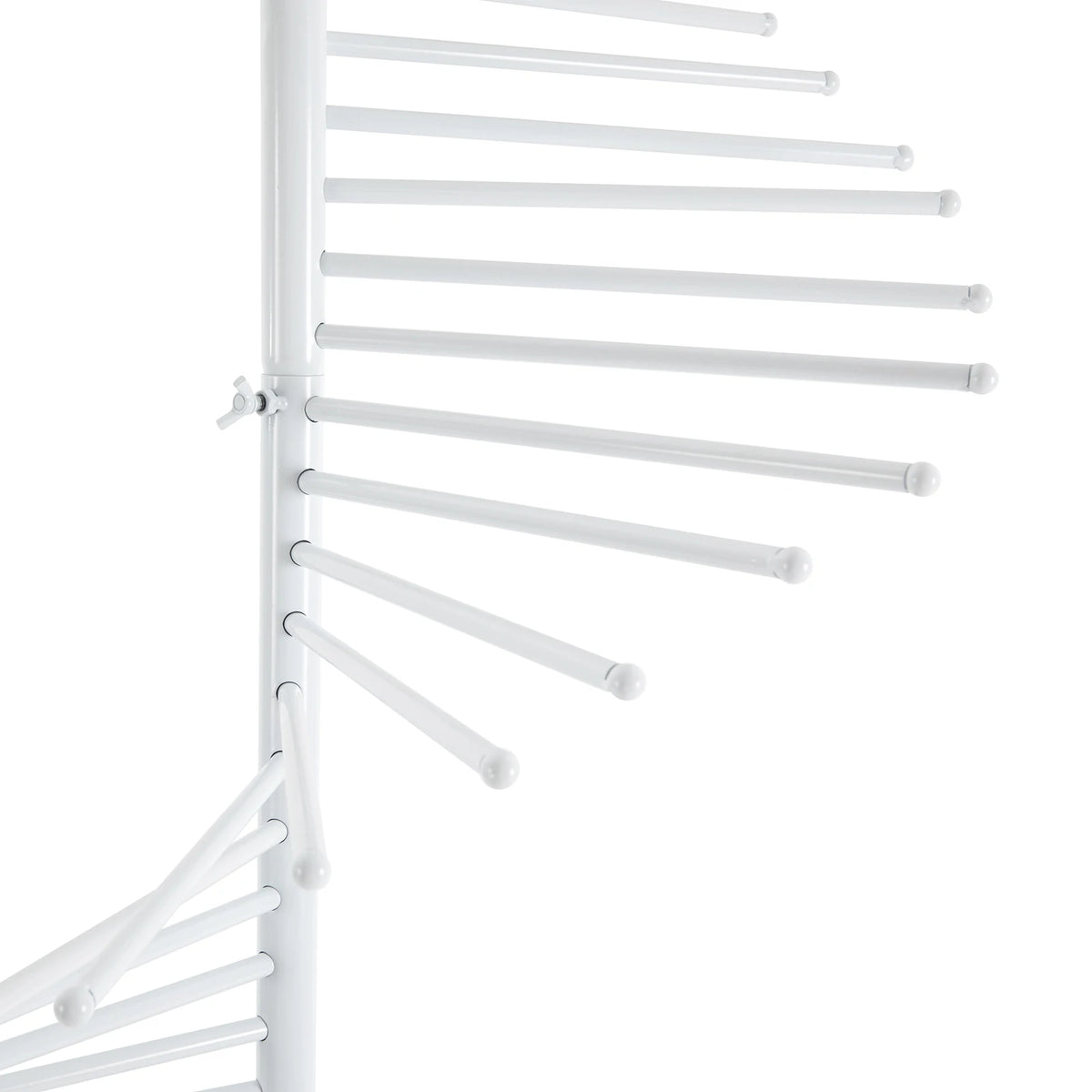 Freestanding Spiral Scarf Display Rack Black Baking Paint Iron Floor Shawl Organizer 5.58FT Tall 16.54IN Base Anti-Rust Anti-Slip Round Edge Easy Assemble For Clothing Store Mall Closet Hat Belt Jewelry Display