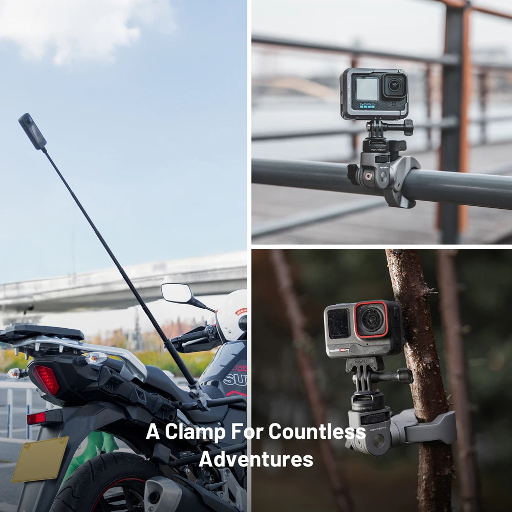 Super Clamp Mount 17mm to 37mm 1/4"screw Adapter For Bicycle/Vehicle Series Cycling Action Camera Smartphones