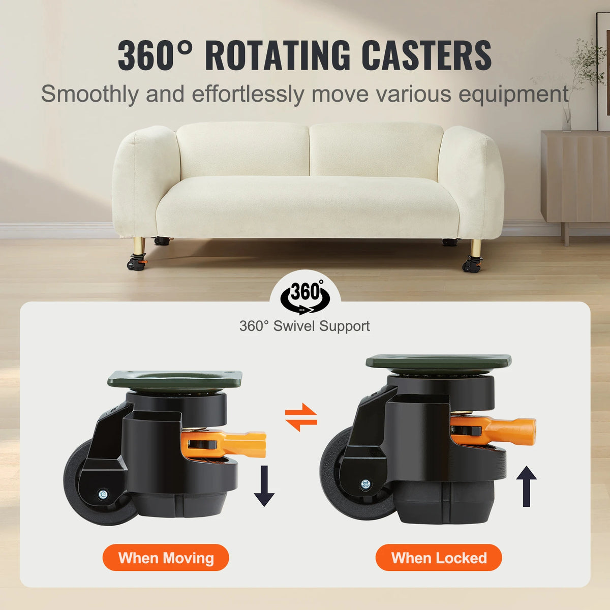 SucceBuy Heavy-Duty Leveling Casters, 4 Pack