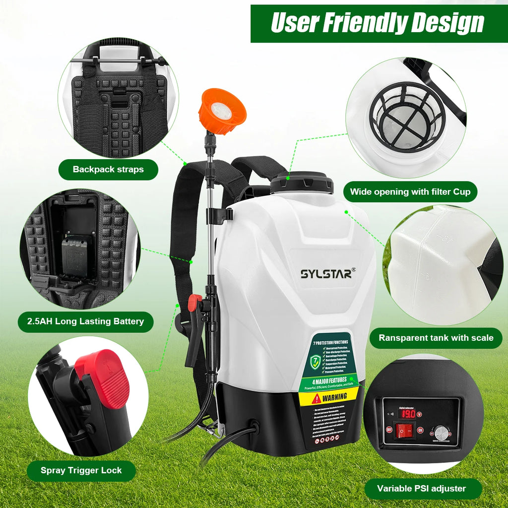 4.2 Gallon Backpack Sprayer Battery Powered,100 PSI Electric Garden Sprayer Works with Makita 18V Battery,Weed Lawn Yard Spraye