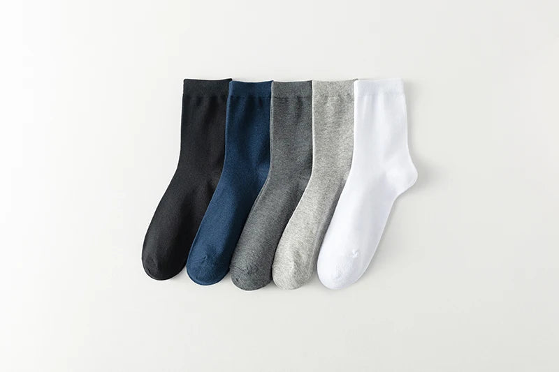 10-Pack Men's Cotton Dress Socks, Soft Breathable Business Crew Socks, US Size 6-10