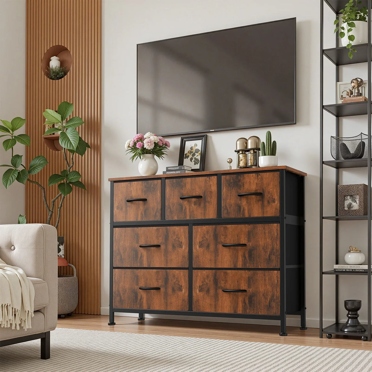 7-Drawer Fabric Dresser for Bedroom