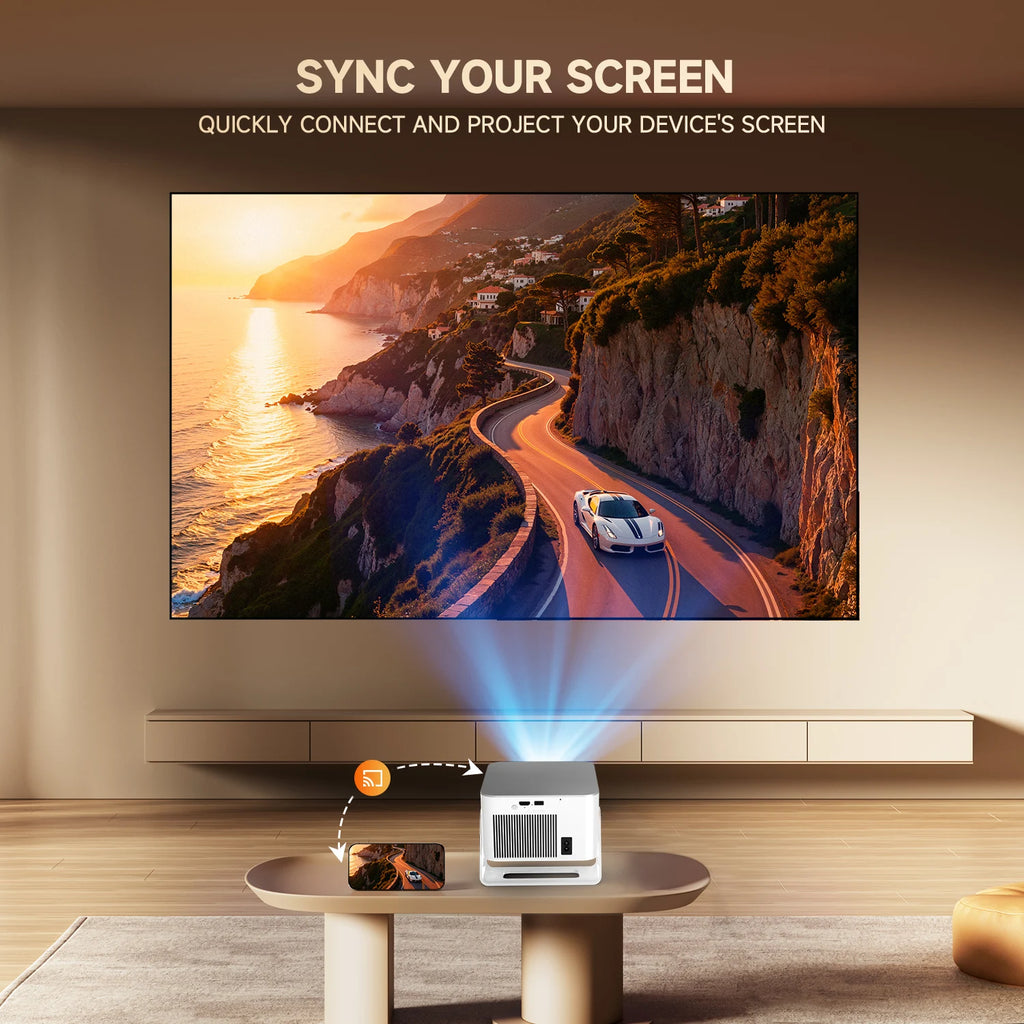 Android 14 900ANSI Projector Auto Focus Native 1080P Support 8K With Wifi6 BT5.4 Portable Movie Outdoor HY350Max
