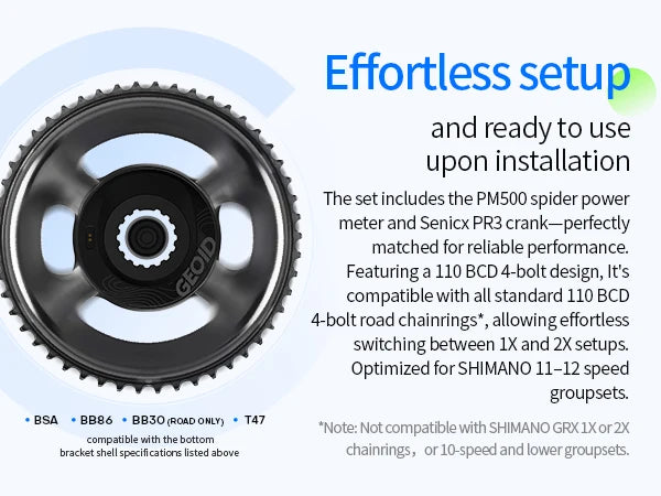 GEOID PM500 Bike Power Meter Crankset