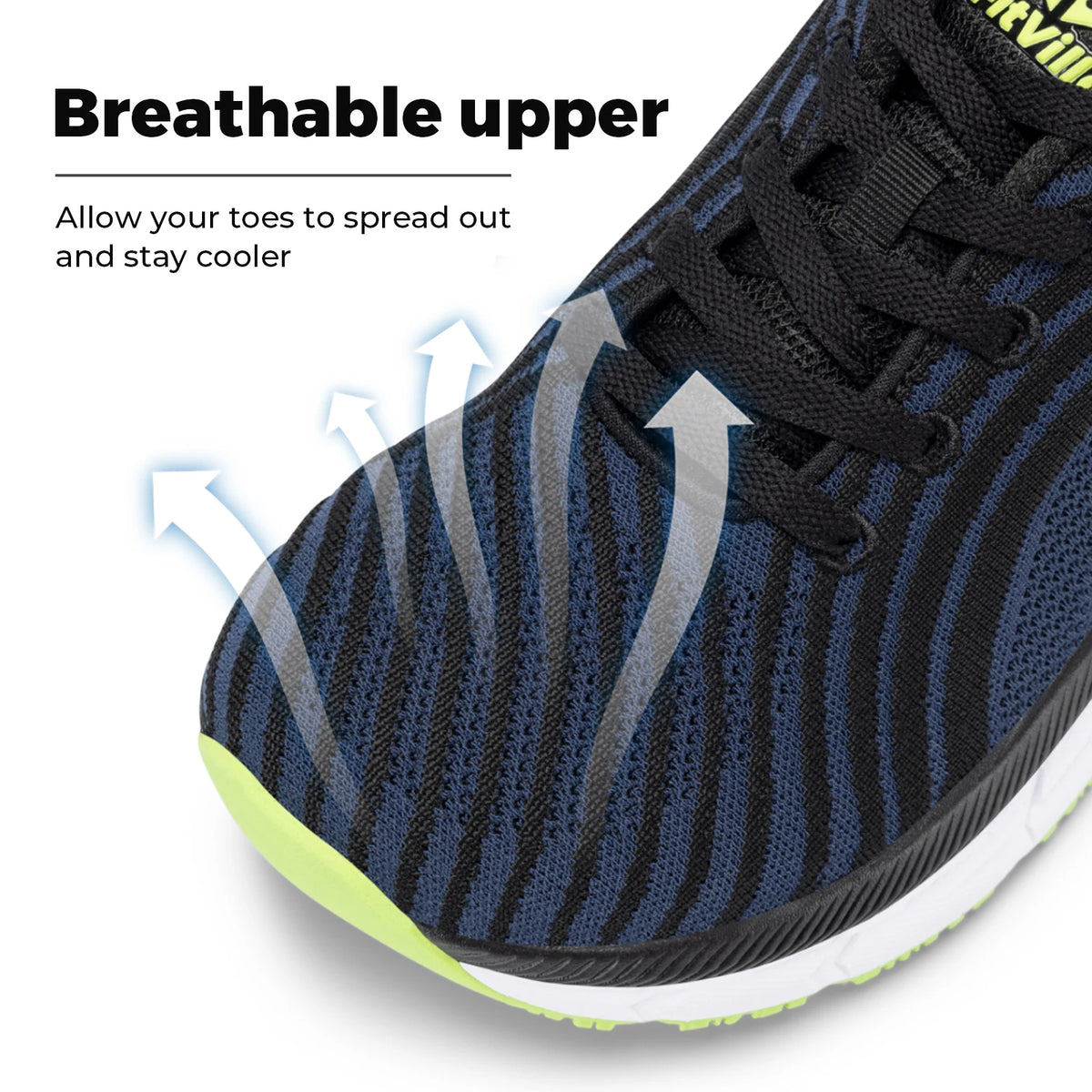 FitVille Men's Extra Wide Toe Box Shoes, Cushioned Non-Slip Lightweight Walking Sneakers
