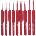 9PCS Red Crochet Hook Ergonomic Handle for Arthritic Hands Extra Long  Knitting Needles for Beginners and Crocheting Yarn