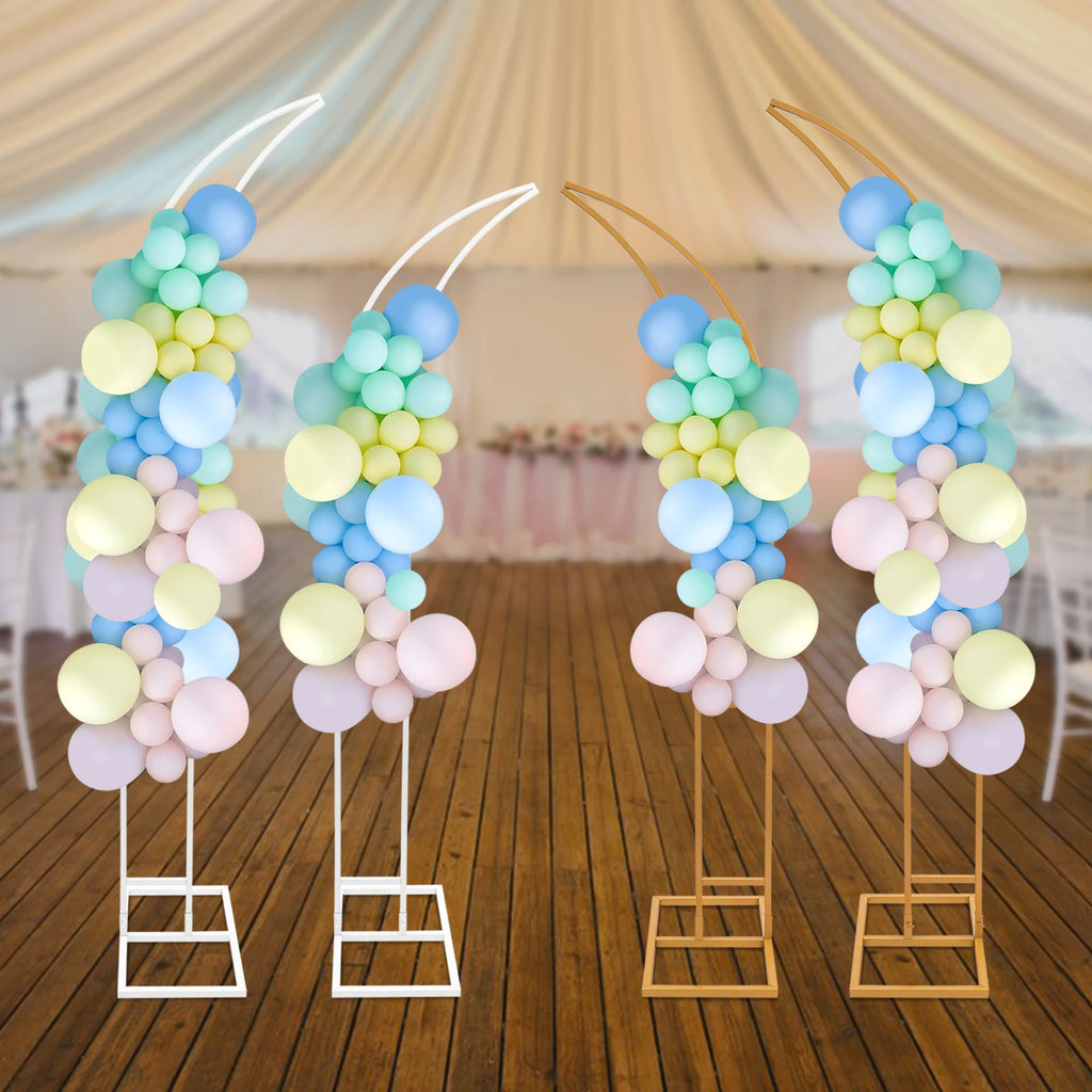 2-Piece Curved Wedding Arch Stand  Ceremony Backdrop Bracket Decorative Arch Frame for Weddings/Parties
