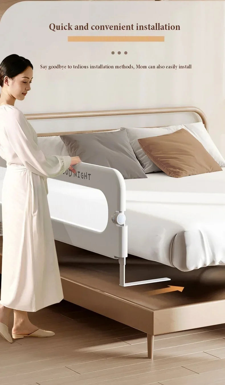 Adjustable Bed Rail Guard for Toddlers, Portable Anti-Fall Safety Bed Barrier
